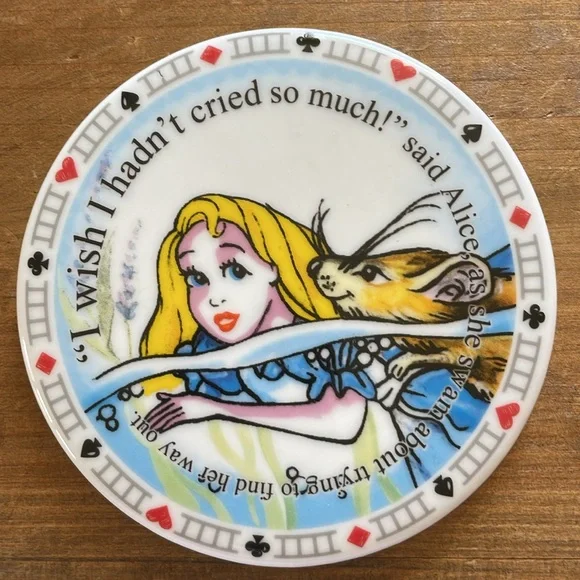 Alice in Wonderland Coaster Set of Four 4"Ceramic Coasters Paul Cardew Design - Picture 4 of 10